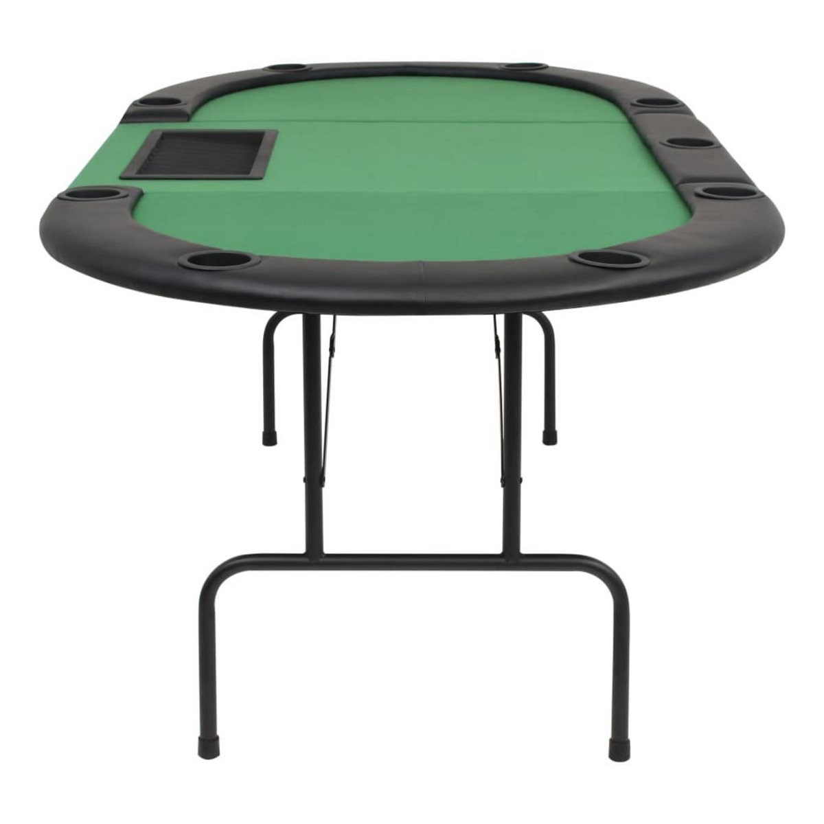 VIDAXL Table de poker pliable pour 9 joueurs 3 plis Ovale Vert