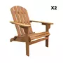 SWEEEK Lot de 2 fauteuils de jardin en bois - Adirondack Salamanca- Eucalyptus . chaises de terrasse rétro. sièges de plage