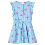 VIDAXL Robe pour enfants avec boutons sans manches bleu 116