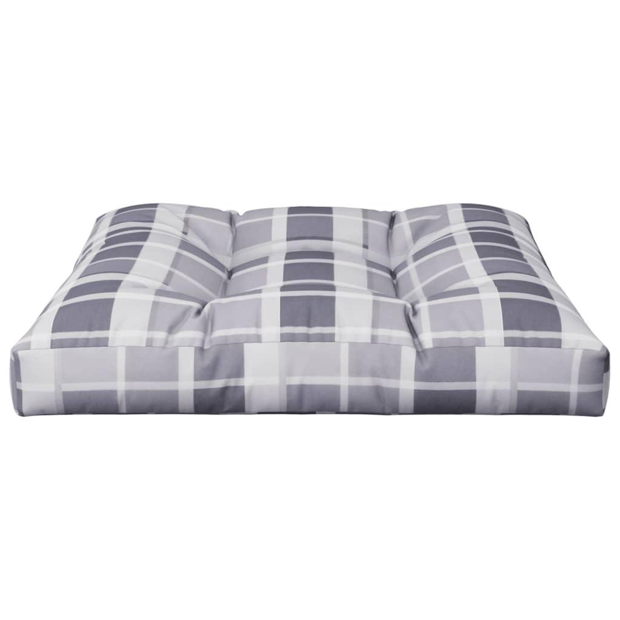 Voir la diapositive 4 : VIDAXL Coussin de palette motif a carreaux gris 70x70x12 cm tissu