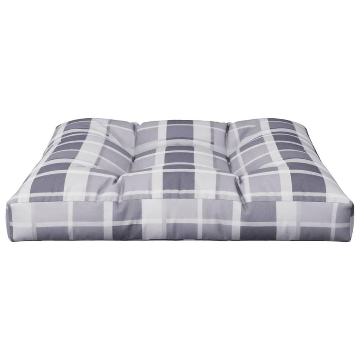 VIDAXL Coussin de palette motif a carreaux gris 70x70x12 cm tissu