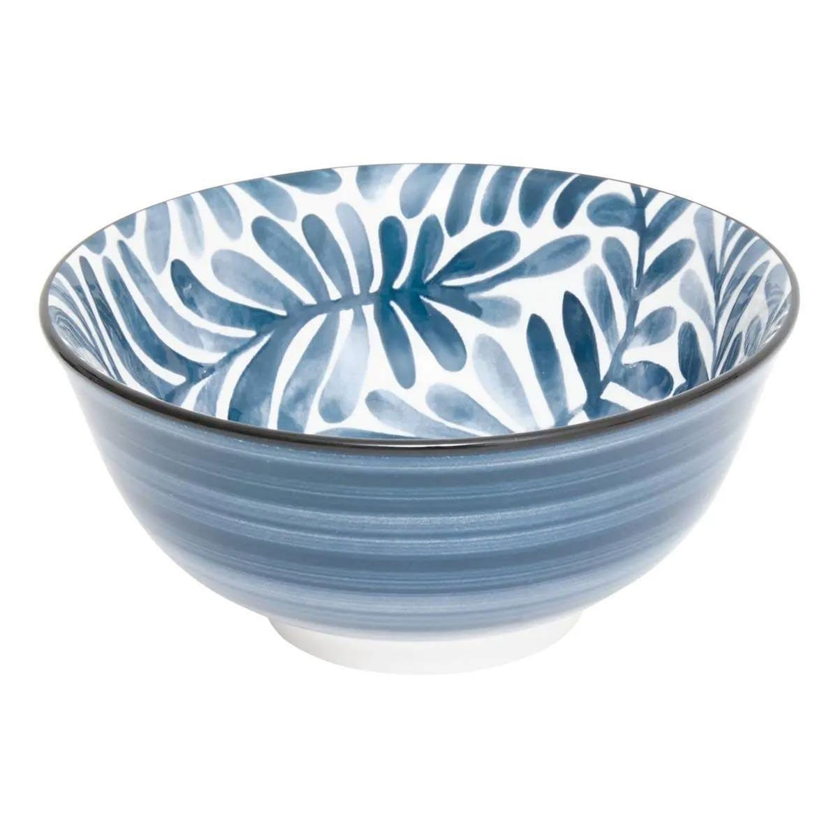 SECRET DE GOURMET Lot de 6 Bols en Porcelaine  Umami Feuille  15cm Bleu