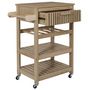 Voir la diapositive 4 : The Home Deco Factory Desserte de cuisine 3 plateaux et 1 tiroir Saulk en bois - Marron