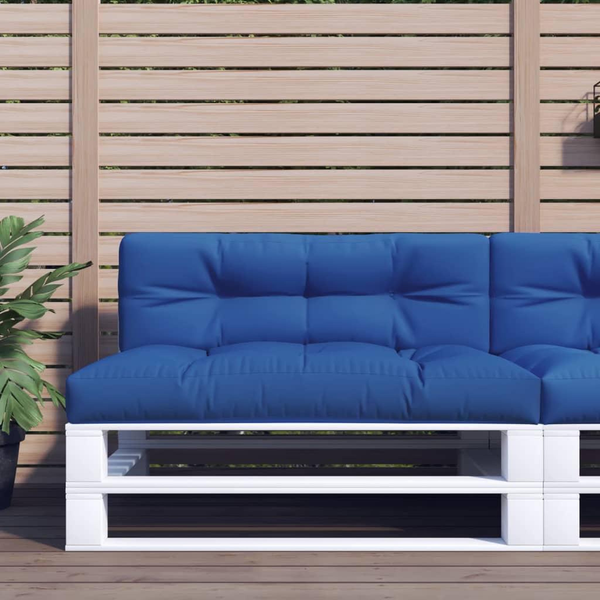 VIDAXL Coussin de palette bleu royal 120x40x12 cm tissu
