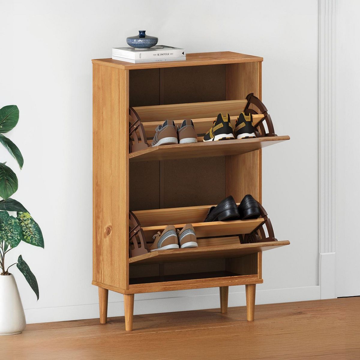 IDIMEX Meuble à chaussures entrée MIKKA en bois massif