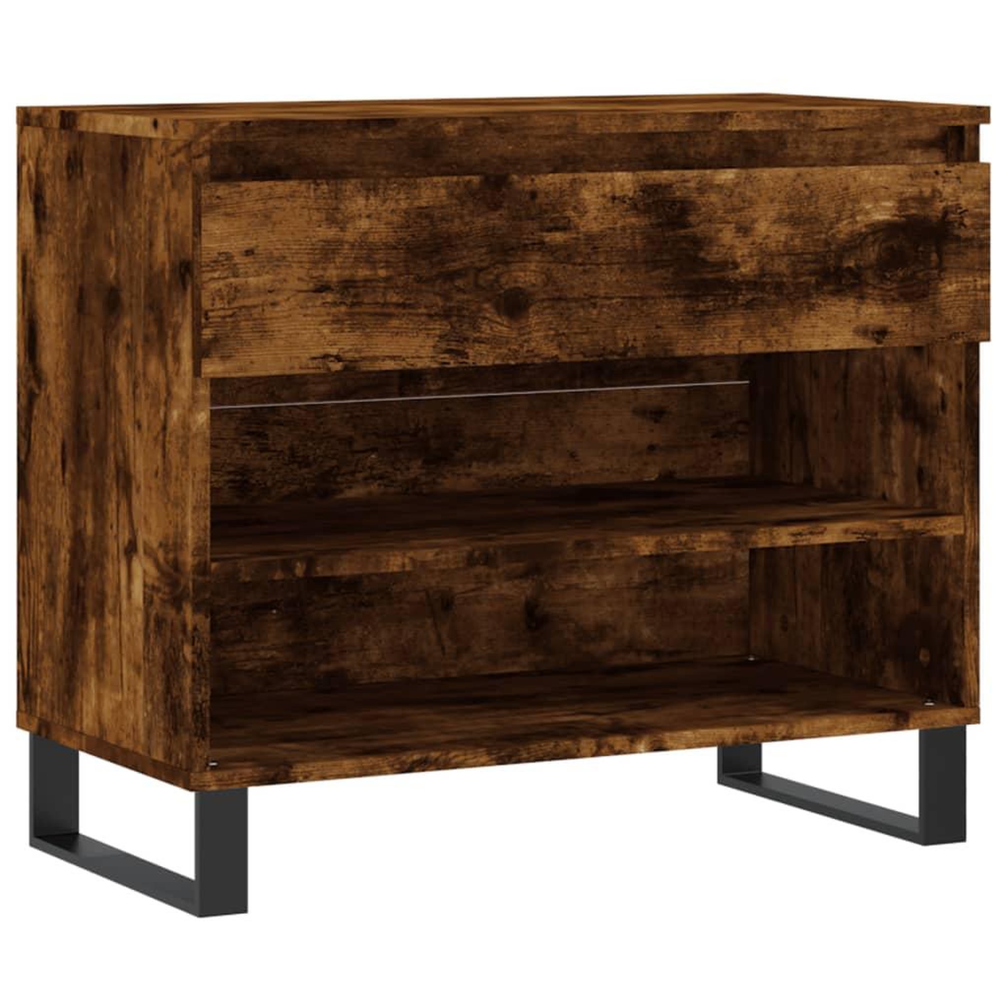 Voir la diapositive 2 : VIDAXL Armoire a chaussures Chene fume 70x36x60 cm Bois d'ingenierie