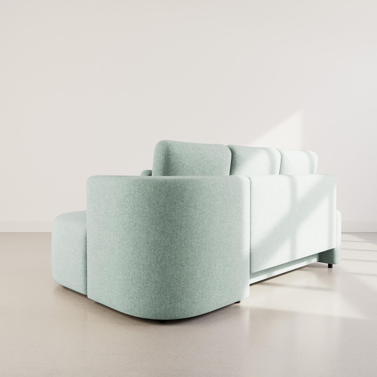 LISA DESIGN Mahina - canapé d'angle droit 4 places convertible avec coffre en tissu texturé