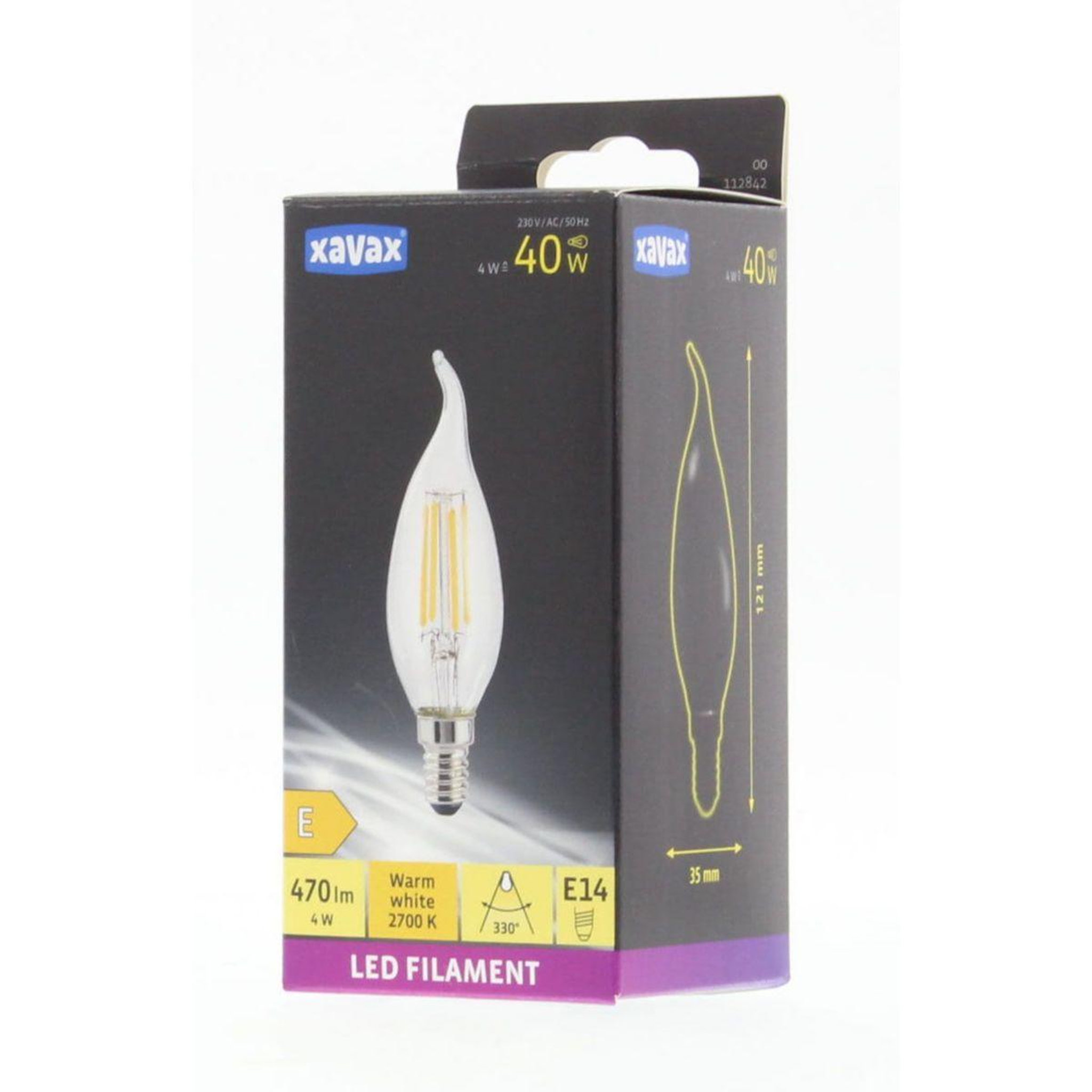 Voir la diapositive 3 : XAVAX Ampoule LED connectée LED E14 4W Flamme