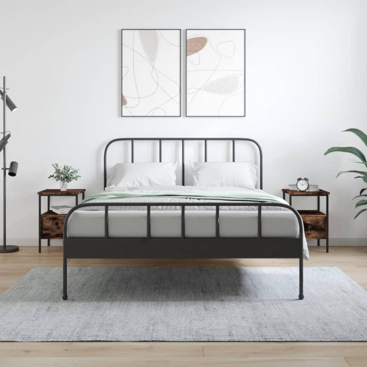 VIDAXL Tables de chevet 2 pcs chene fume 34x36x50 cm bois ingenierie