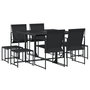 Voir la diapositive 2 : VIDAXL Ensemble a manger de jardin 9 pcs noir textilene