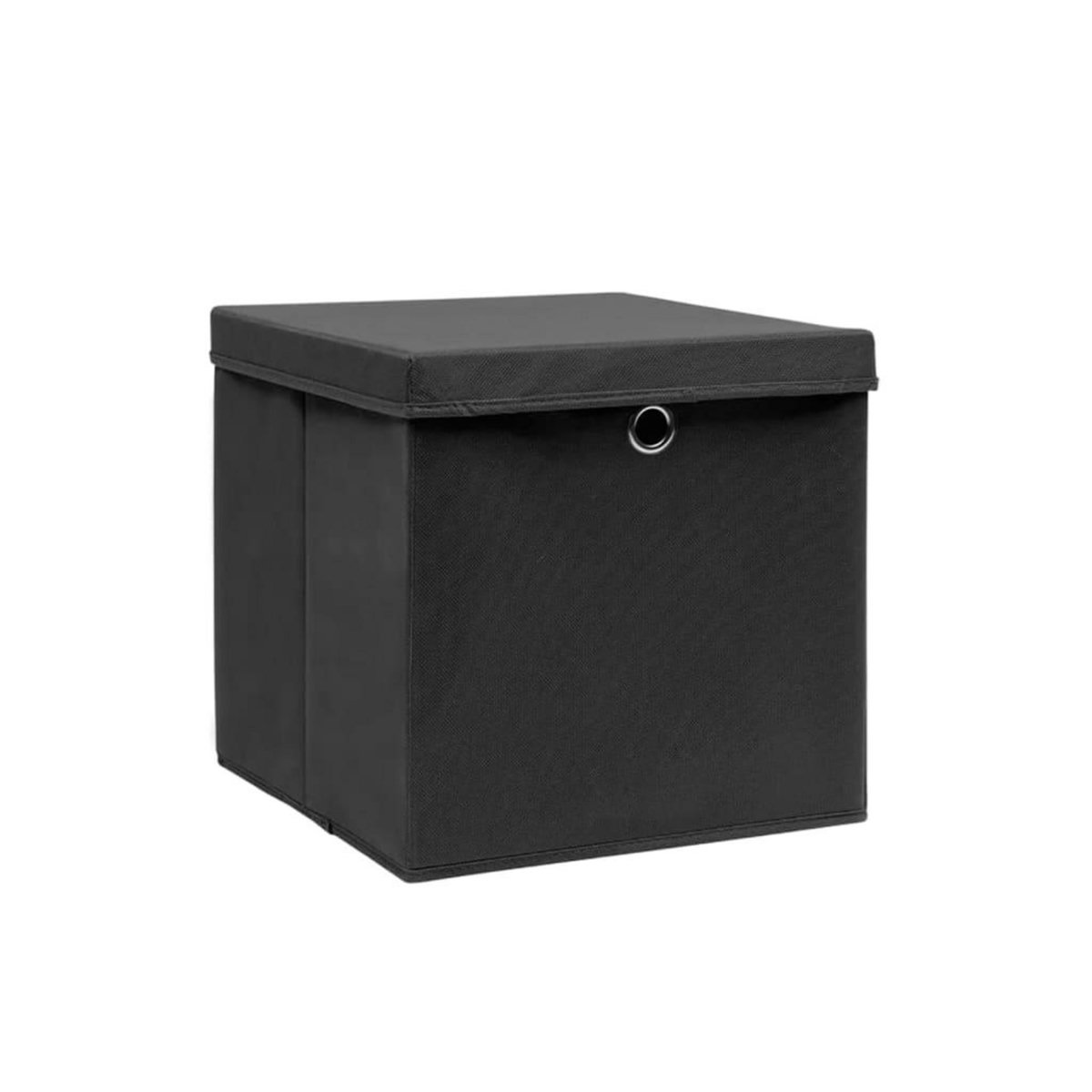 VIDAXL Boîtes de rangement avec couvercles 4 pcs 28x28x28 cm Noir