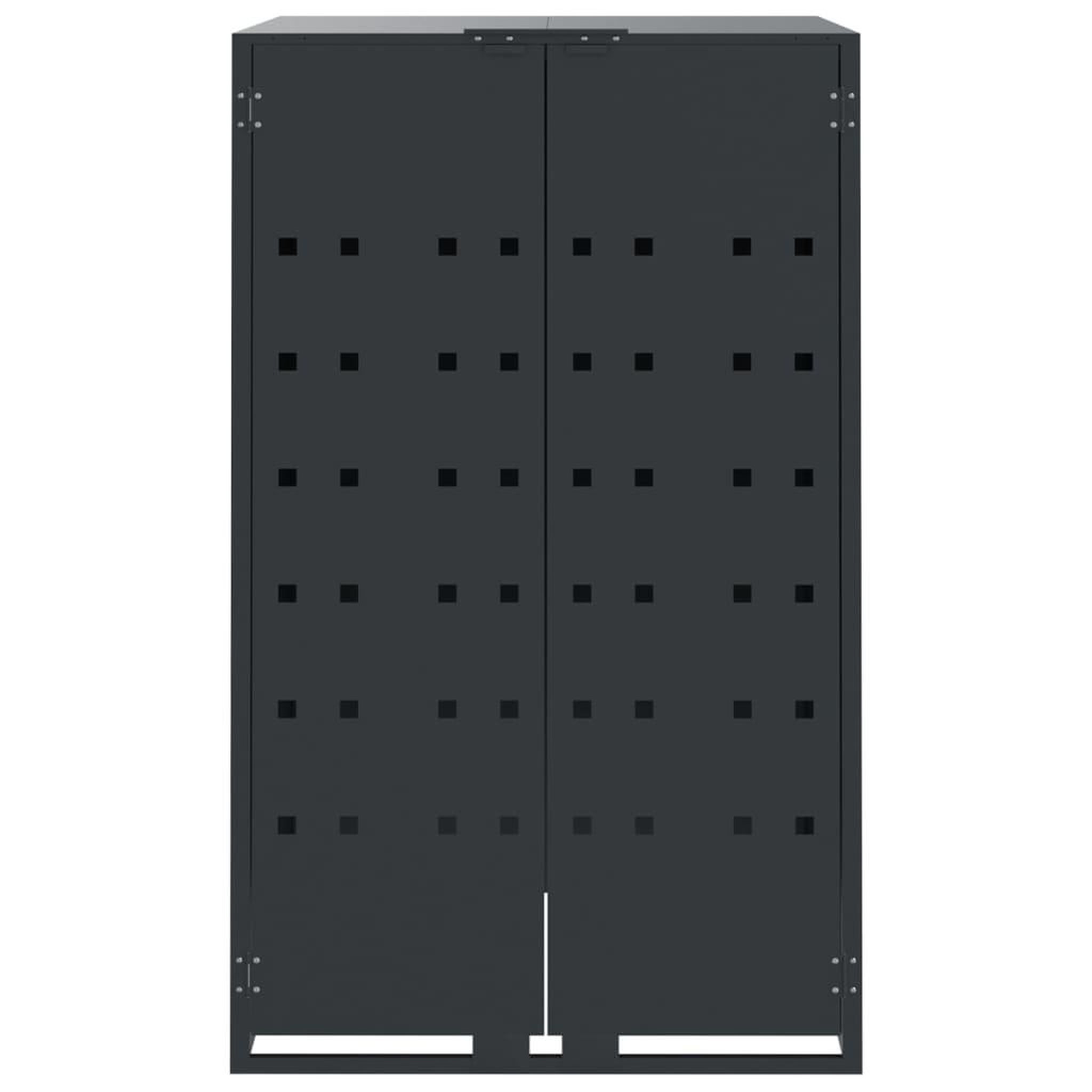 Voir la diapositive 5 : VIDAXL Rangement a roulettes pour poubelles pour 2 bacs anthracite