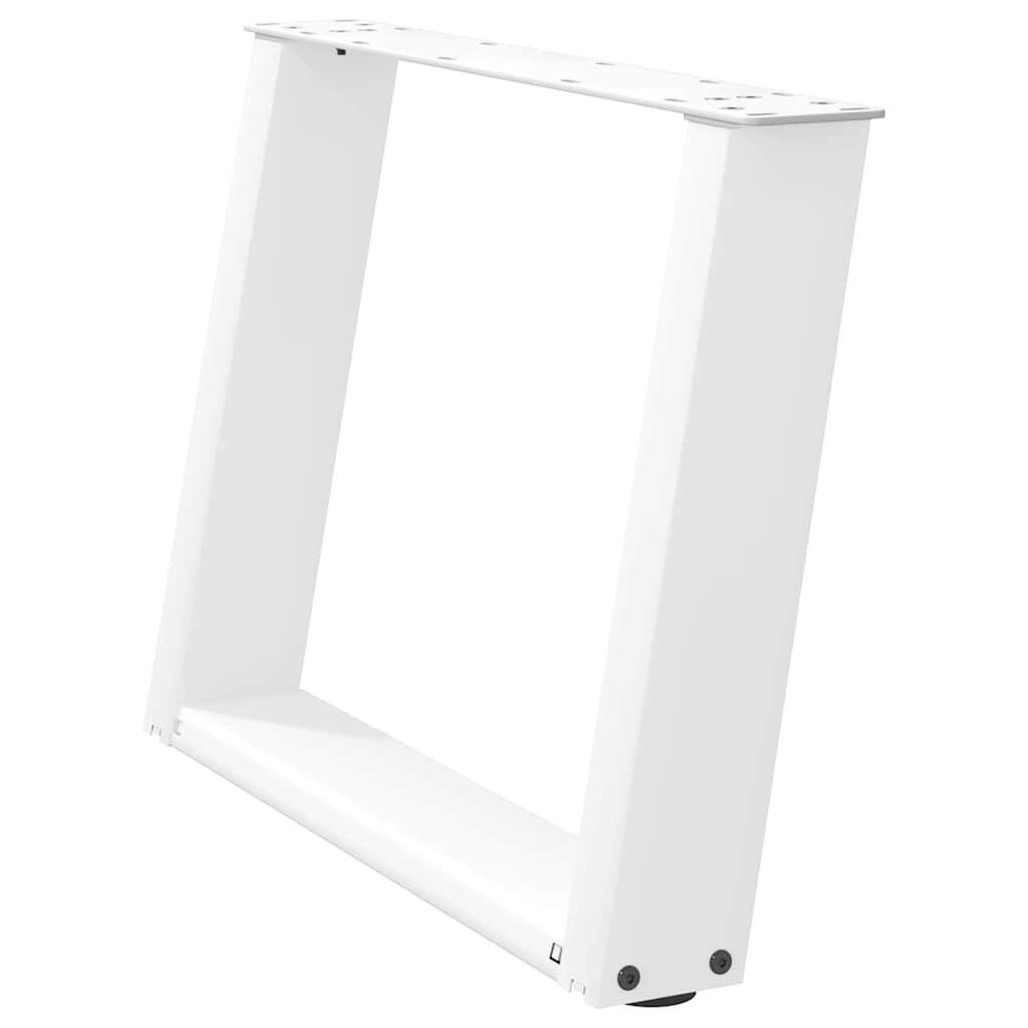 Voir la diapositive 4 : VIDAXL Pieds de table basse forme de U 2 pcs blanc 70x(42-43) cm acier
