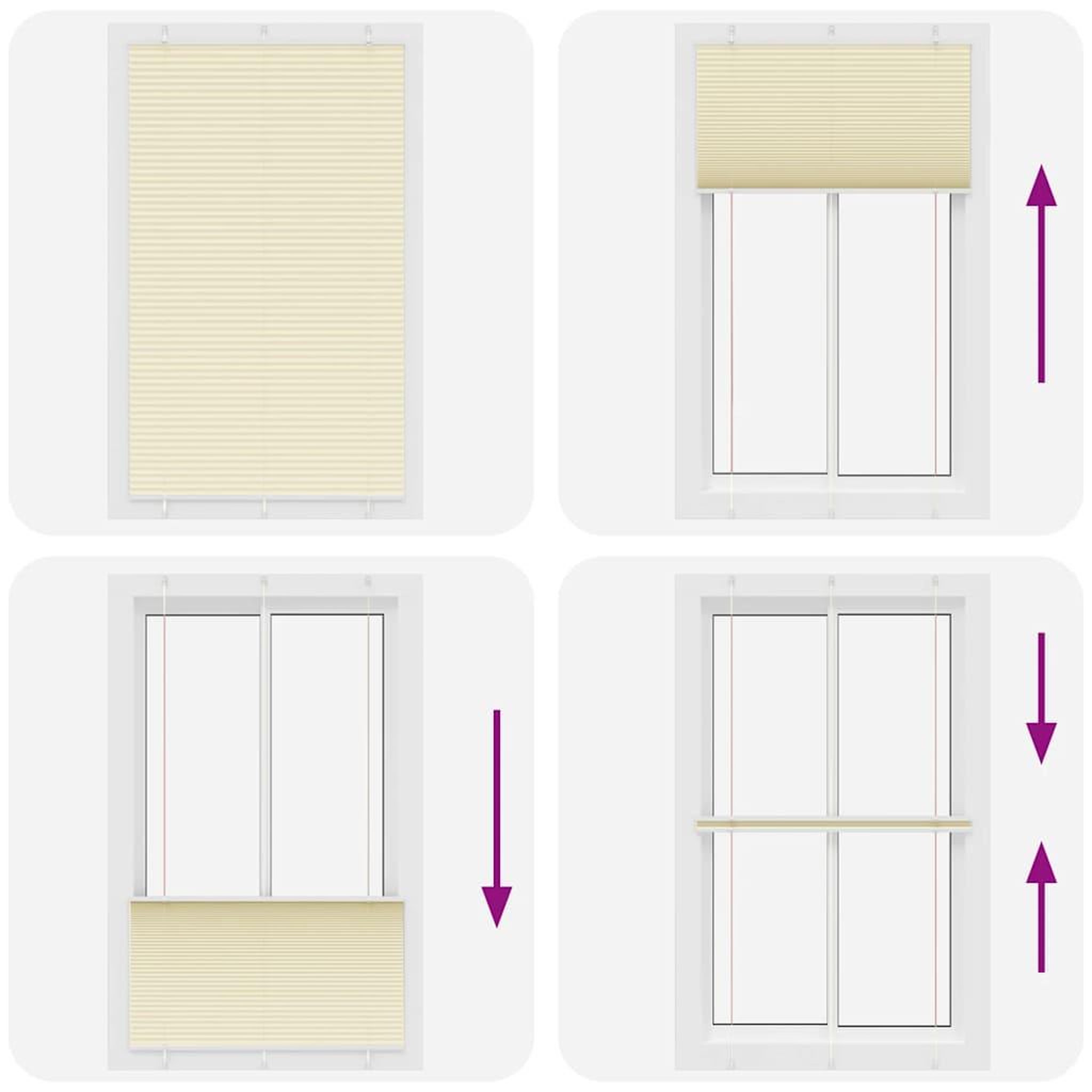 Voir la diapositive 5 : VIDAXL Store plisse creme 120x200cm largeur du tissu 119,4cm polyester