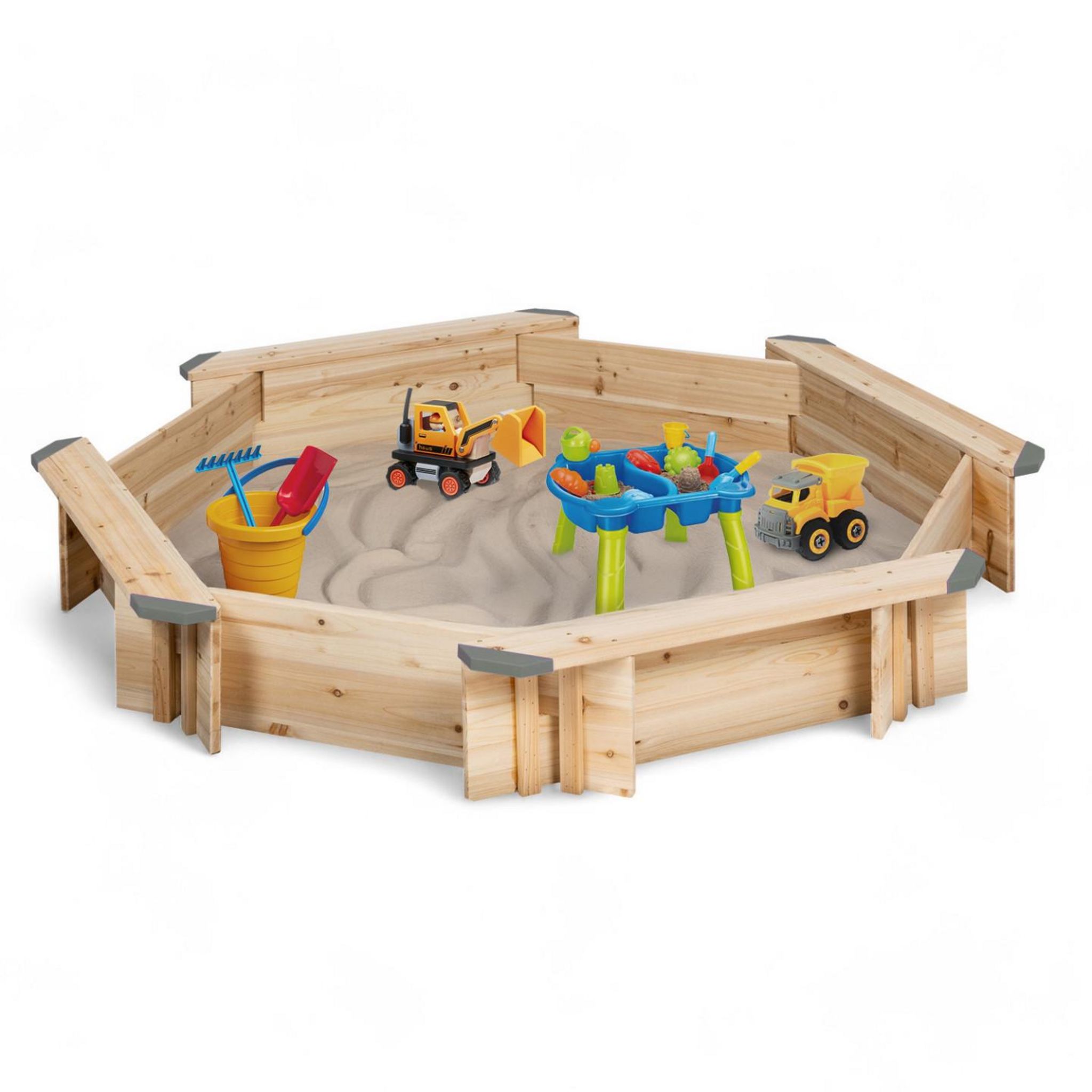 Bac à Sable Teamson Home Avec Auvent Adjustable - Bois Résistant - 117x117x120 Cm - Pour Enfants 3+