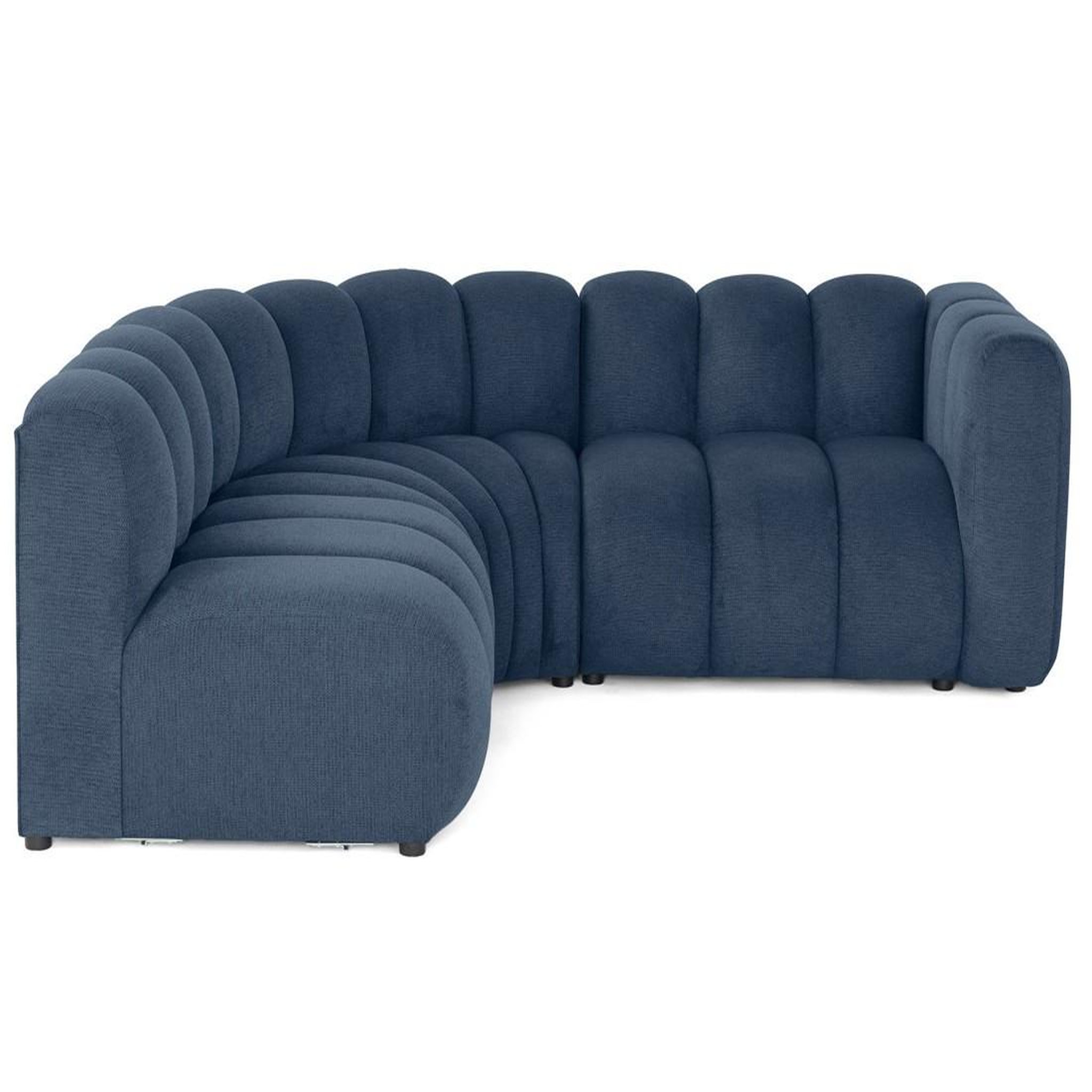 BEST MOBILIER Debbie - canapé modulable d'angle gauche 4 places avec accoudoir en tissu texturé. Coloris disponibles : Orange, Gris, Rose, Vert, Marron, Bleu, Noir, Beige