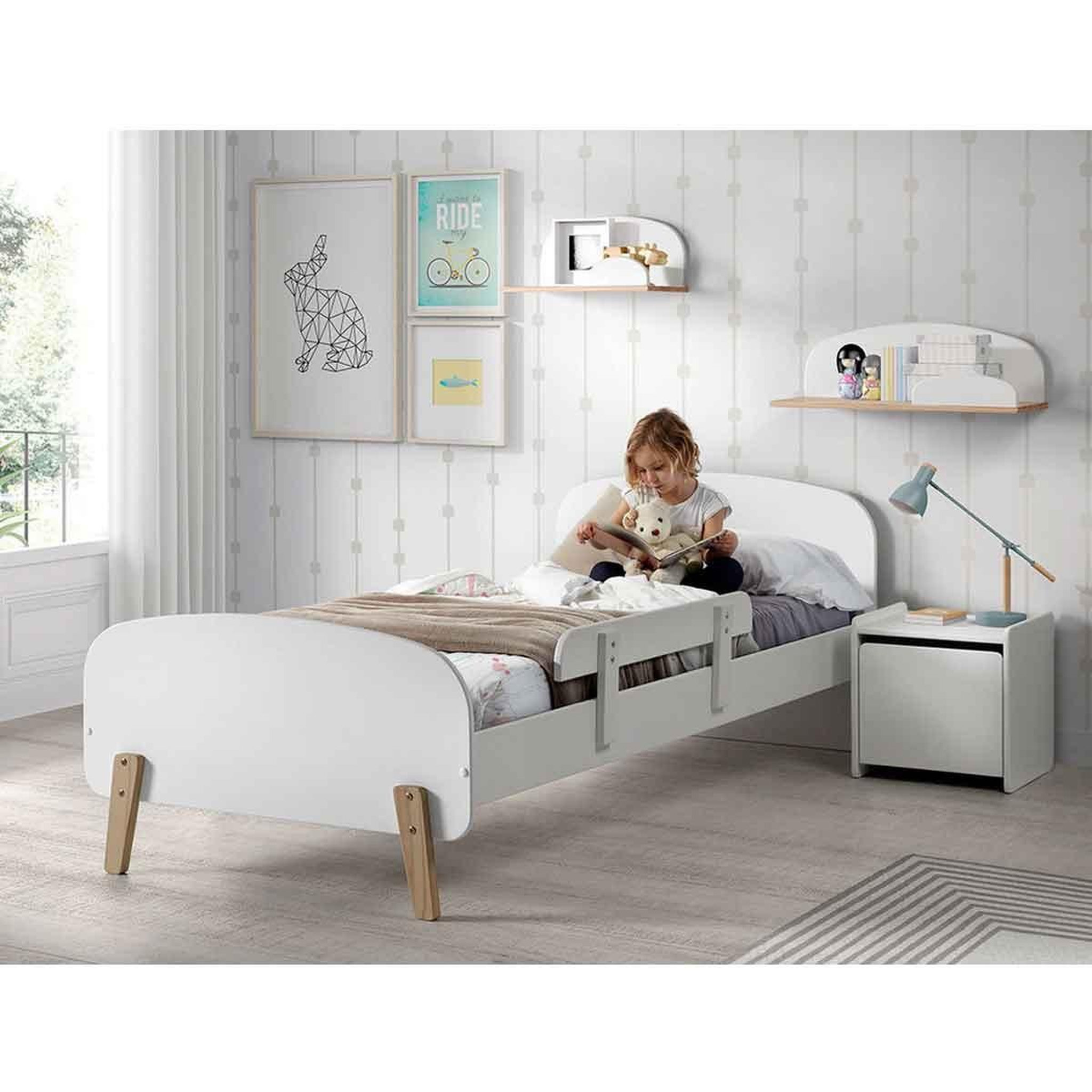 Voir la diapositive 2 : Paris Prix Étagère Murale  Kiddy  60cm Blanc