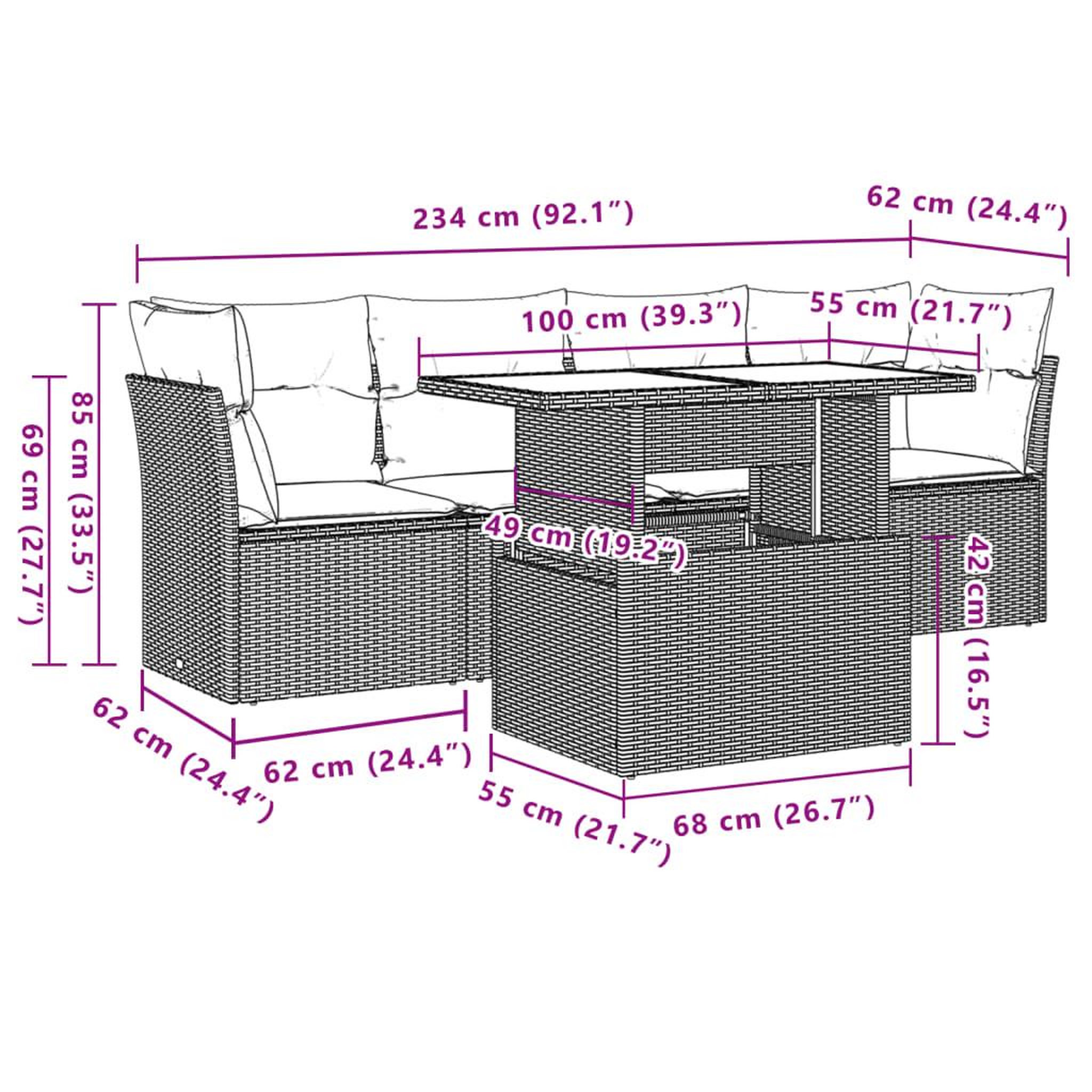Voir la diapositive 6 : VIDAXL Salon de jardin avec coussins 5 pcs marron resine tressee