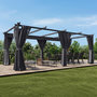 Voir la diapositive 6 : ID MARKET Pergola édition intégrale moustiquaire toit rétractable 3x6 M et 6 rideaux gris