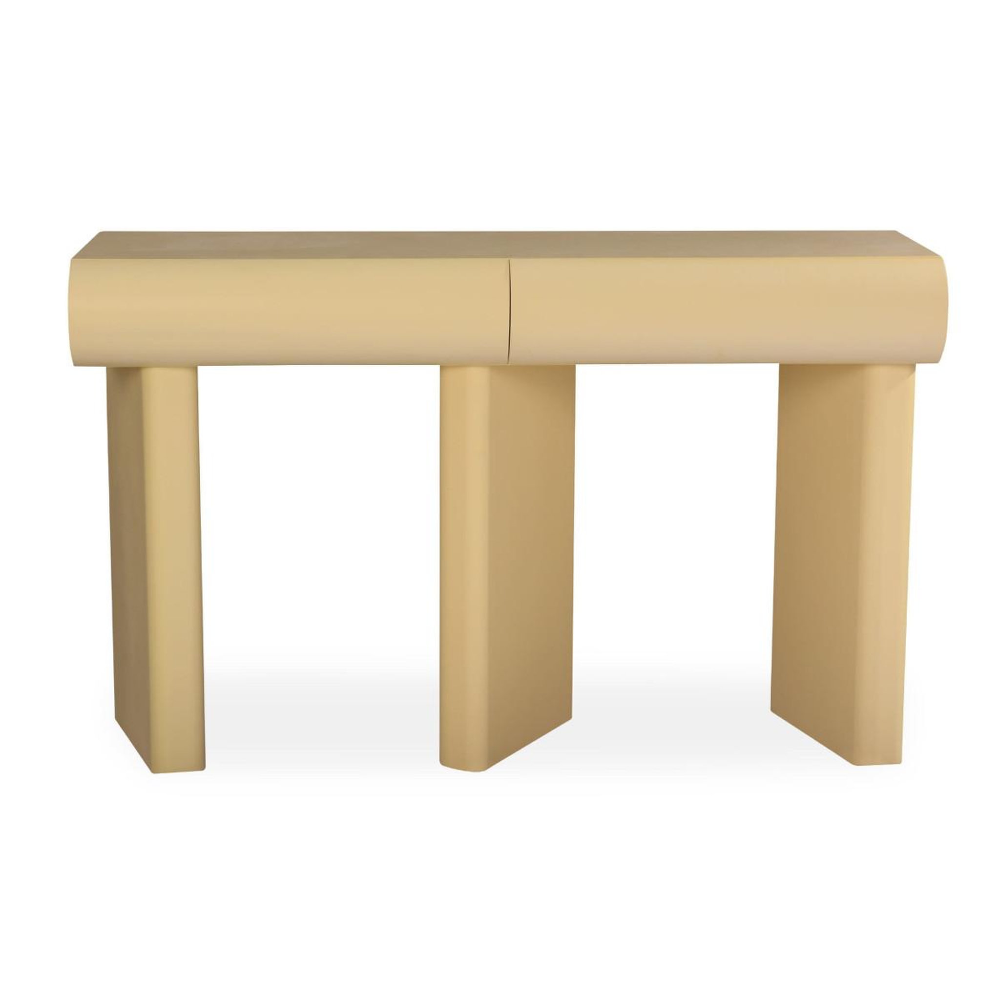 Voir la diapositive 2 : Paris Prix Console design 2 tiroirs  sherazade  121cm beige