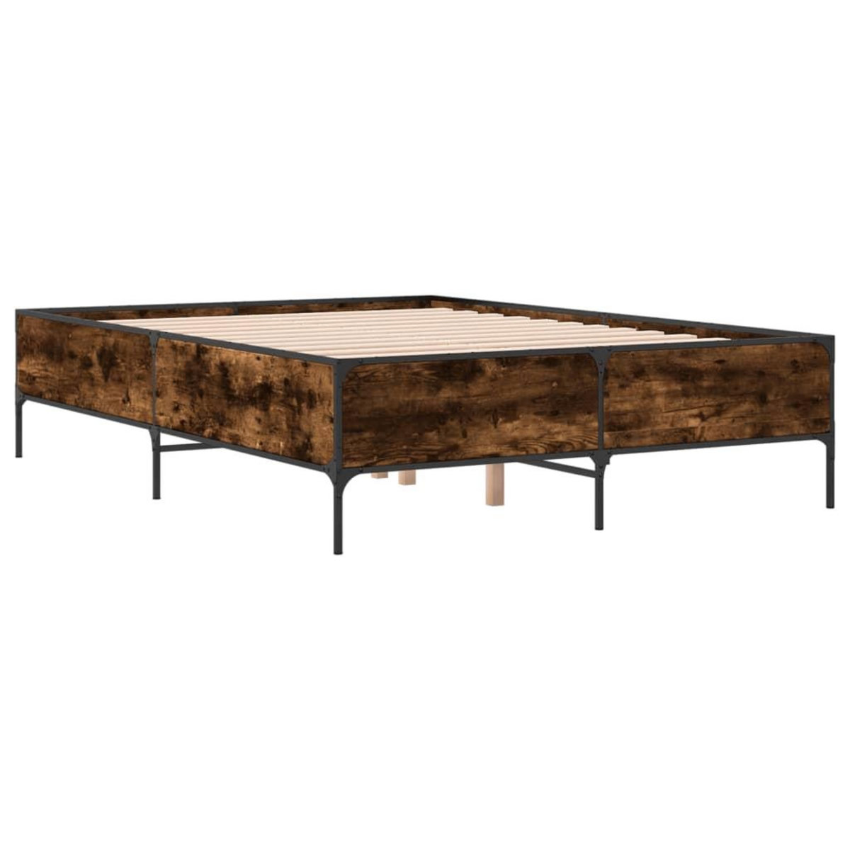 VIDAXL Cadre de lit sans matelas chene fume 140x200 cm