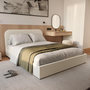 Voir la diapositive 2 : Rendez vous déco Lit double avec coffre 140x190 cm en tissu gris/beige-Tilly
