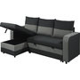 Voir la diapositive 4 : Habitat et Jardin Canapé d'angle réversible/convertible en tissu  Victor  - 3 places - Noir