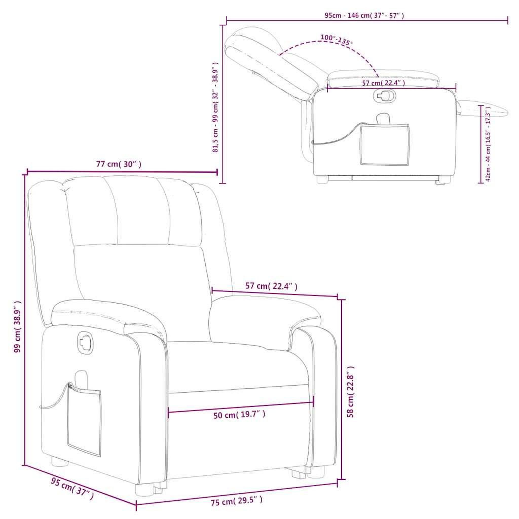 Voir la diapositive 6 : VIDAXL Fauteuil de massage inclinable Gris clair Tissu