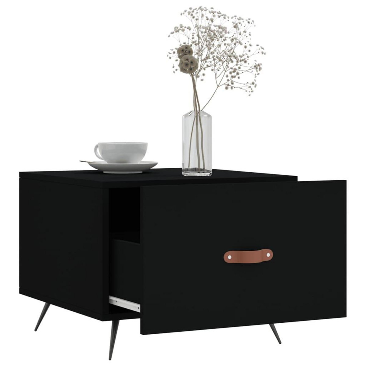 VIDAXL Table basse Noir 50x50x40 cm Bois d'ingenierie