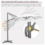 Voir la diapositive 5 : OUTSUNNY Parasol déporté octogonal inclinable manivelle avec pied en acier Ø 2,94 x 2,48H m blanc