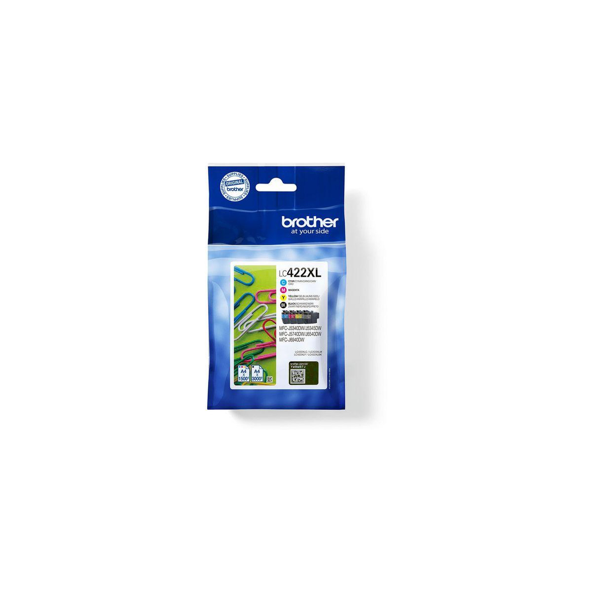 Brother Cartouche d'encre pack multipack 4 originales lc422 xl (noir + 3 couleurs) - lc422xlval
