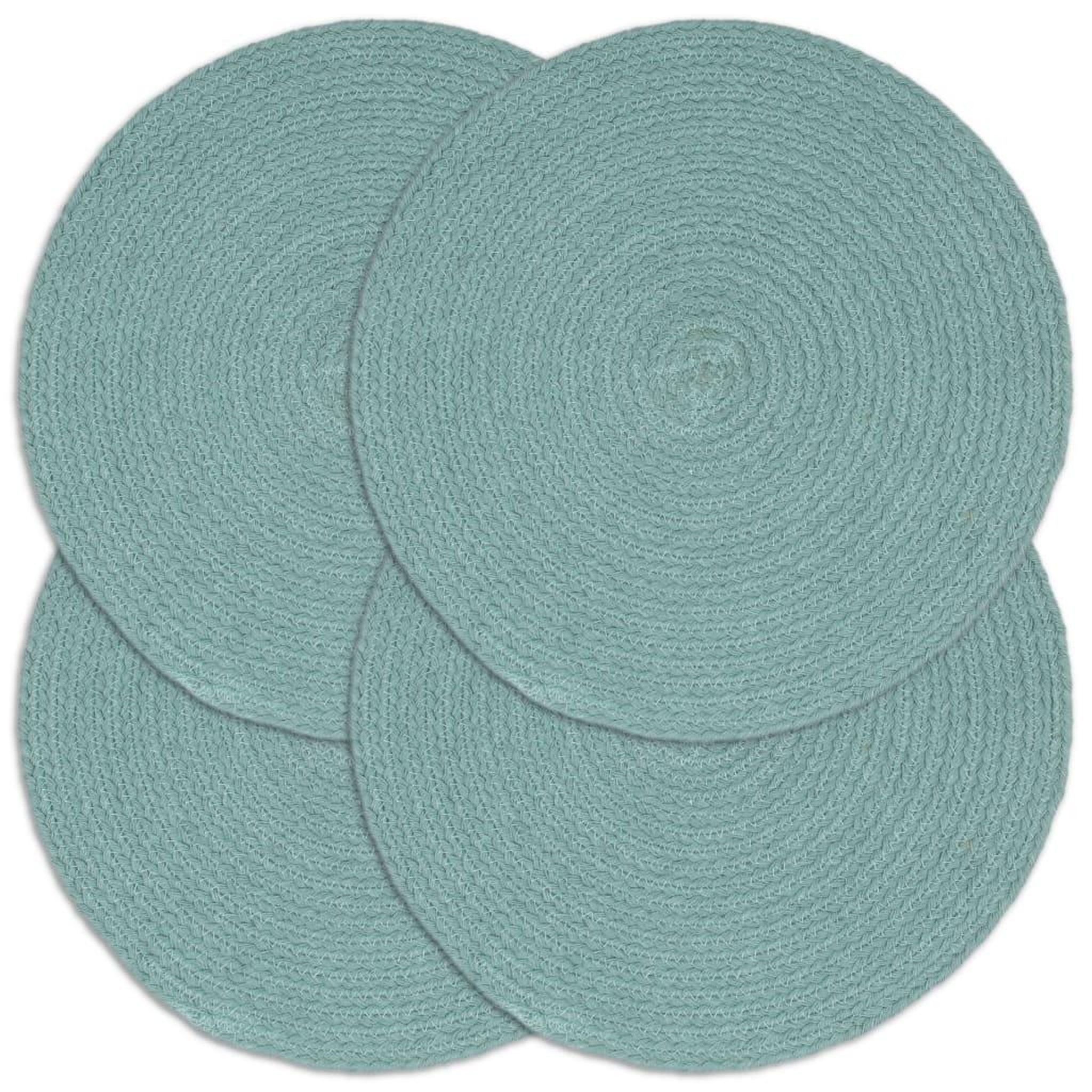 Voir la diapositive 1 : VIDAXL Napperons 4 pcs Vert Plain 38 cm Rond Coton