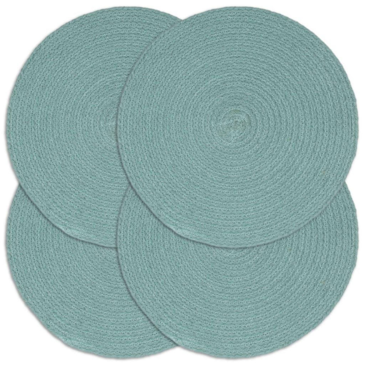 VIDAXL Napperons 4 pcs Vert Plain 38 cm Rond Coton