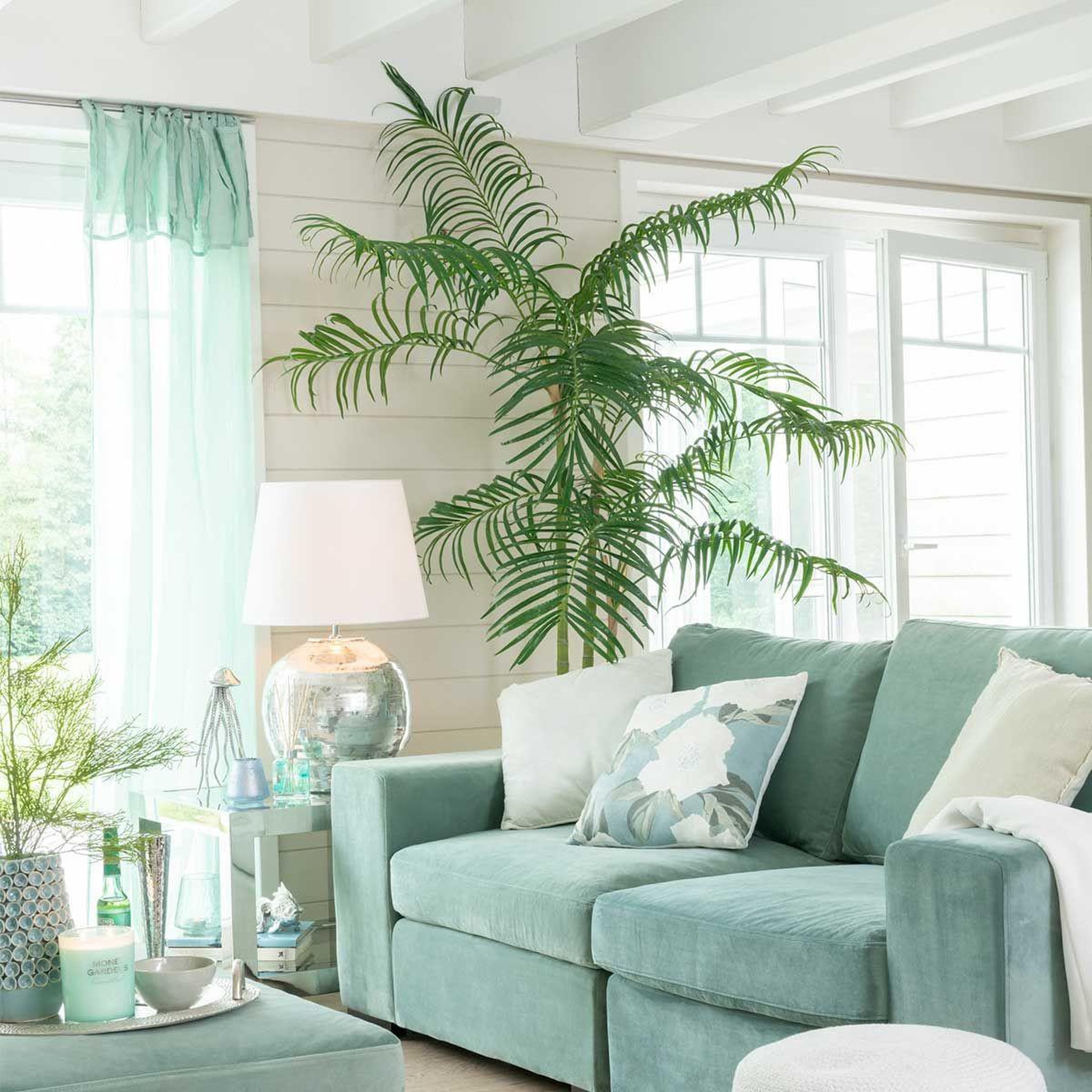 Voir la diapositive 2 : J-LINE Plante artificielle  palmier bambou  175cm vert