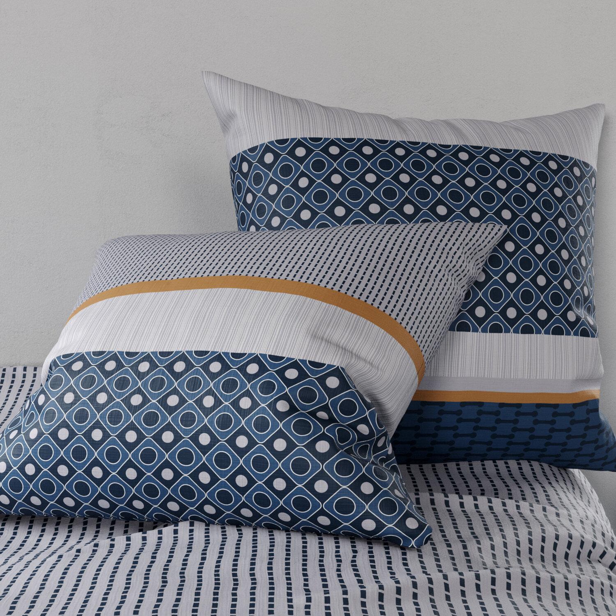 Voir la diapositive 5 : ATELIER DU COTON Parure housse de couette 100% coton 57 fils zante