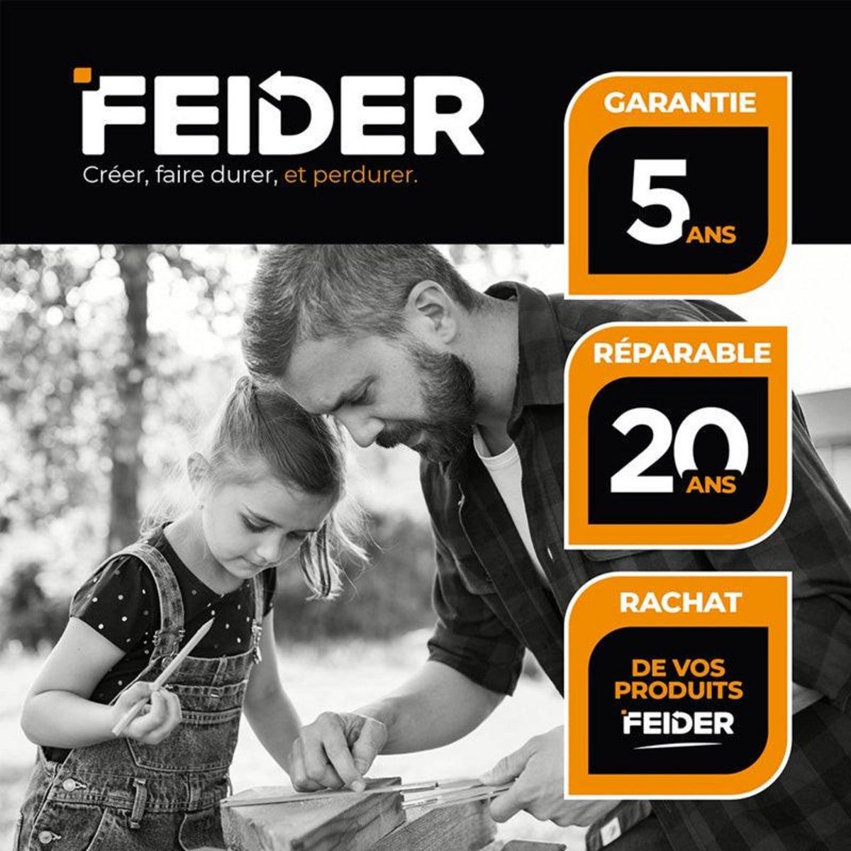 FEIDER Tronçonneuse thermique FEIDER FTRTPRO40 41cm³ guide 40cm démarrage manuel