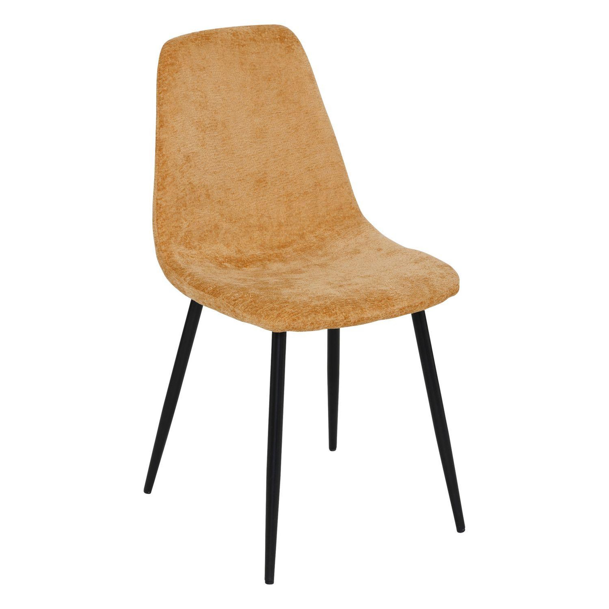 Voir la diapositive 3 : TOILINUX Lot de 4 chaises en tissu chenille et pieds métal tyka