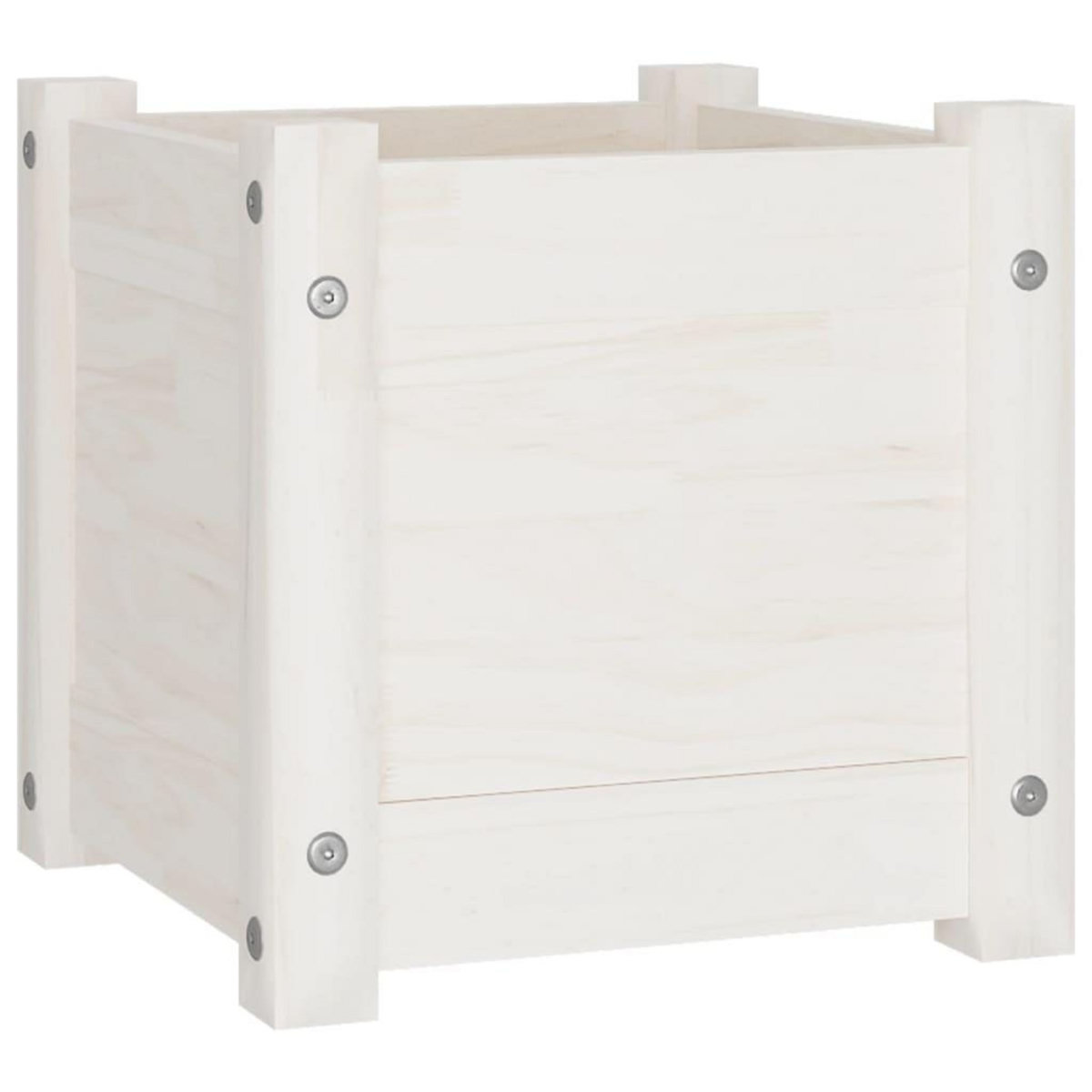 VIDAXL Jardiniere d'exterieur Blanc 31x31x31 cm Bois de pin massif