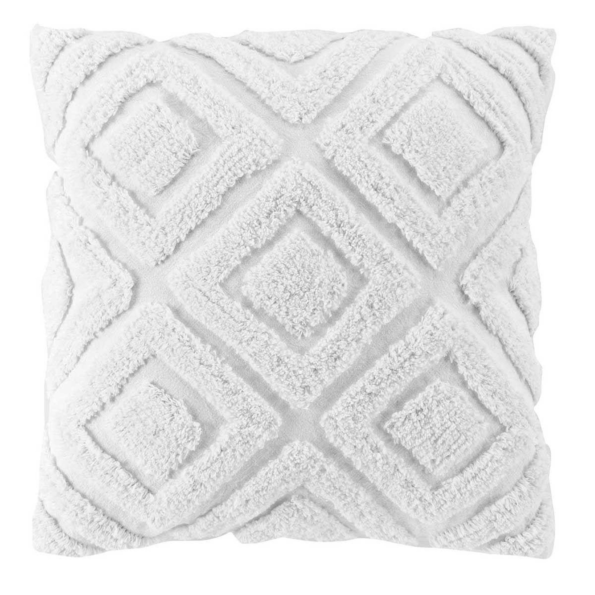 Voir la diapositive 1 : Douceur d'Intérieur Coussin déco uni  zaina  45x45cm blanc