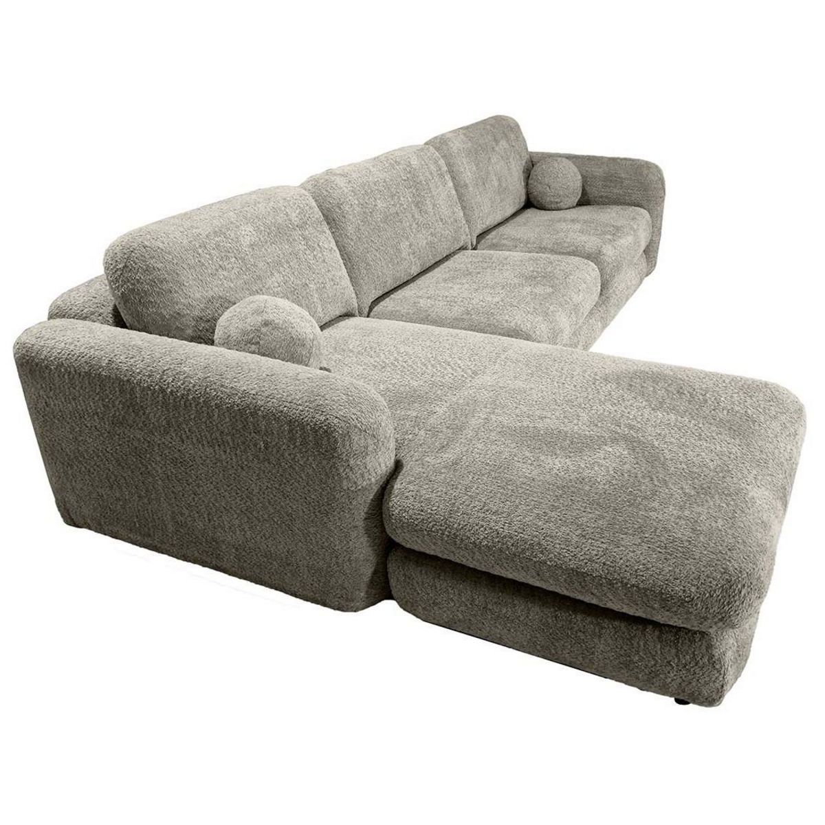 LISA DESIGN Rachel - canapé d'angle gauche 4 places en tissu bouclette