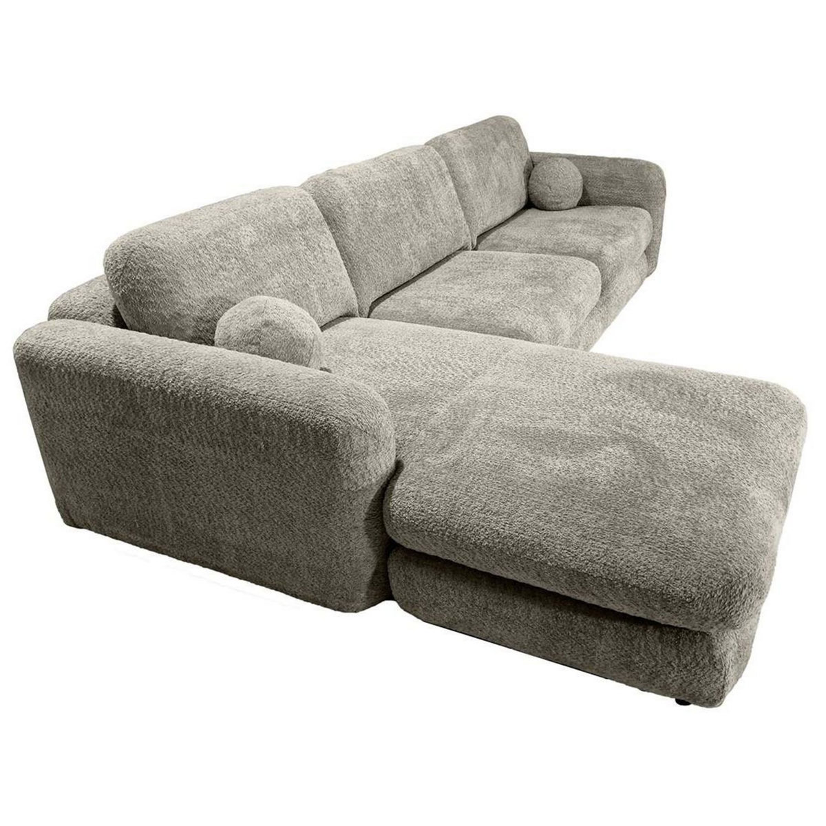 LISA DESIGN Rachel - canapé d'angle gauche 4 places en tissu bouclette