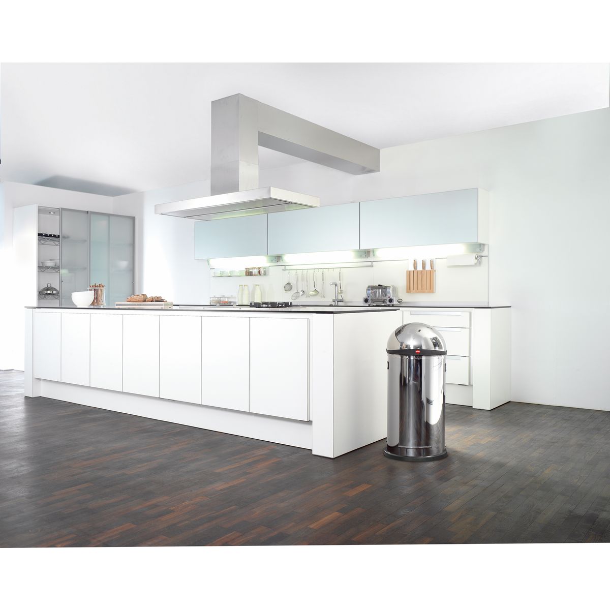 HAILO Poubelle de cuisine, collecteur grand volume 50L noir KickVisier