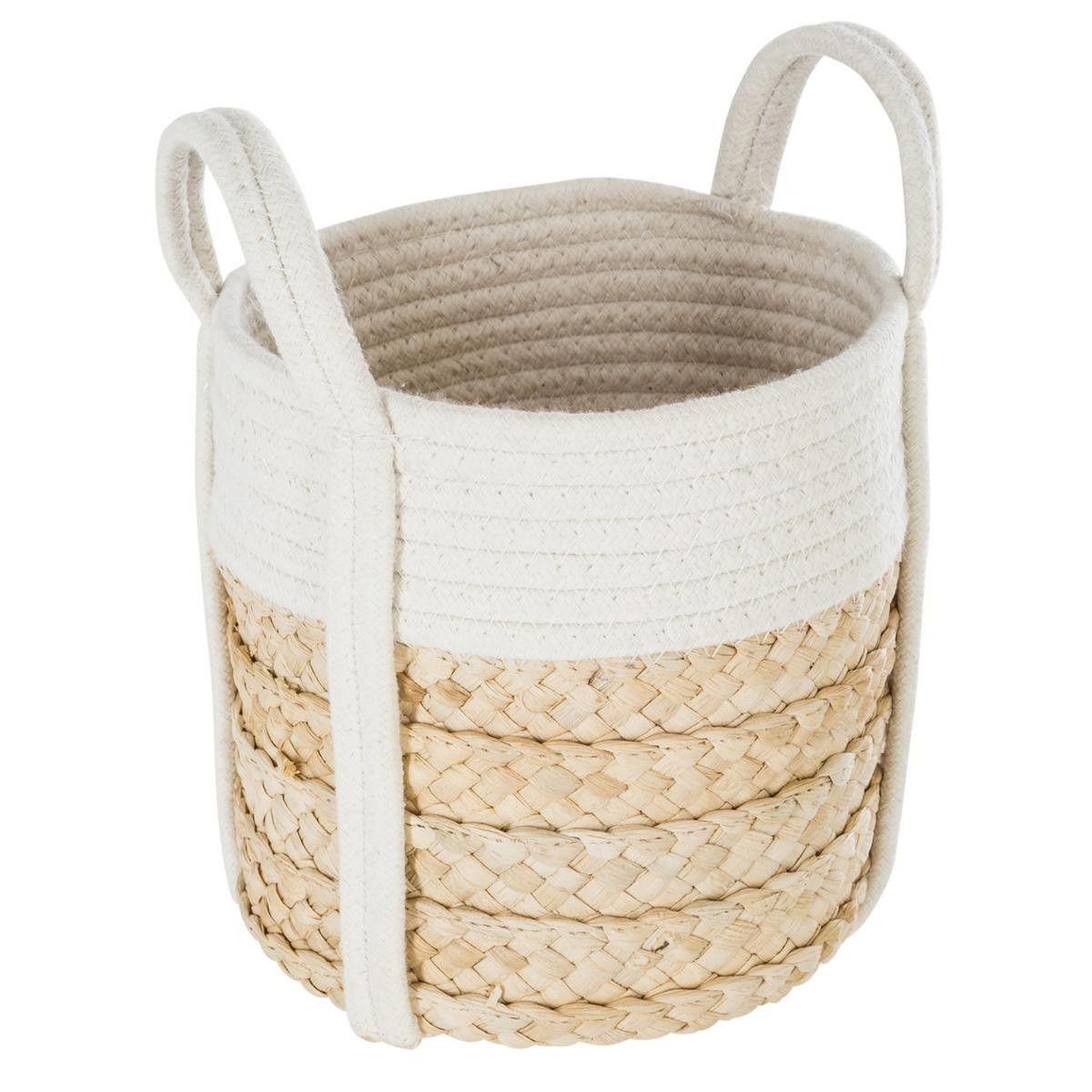 Voir la diapositive 2 : ATMOSPHERA Lot de 4 paniers en coton  natami  34cm blanc