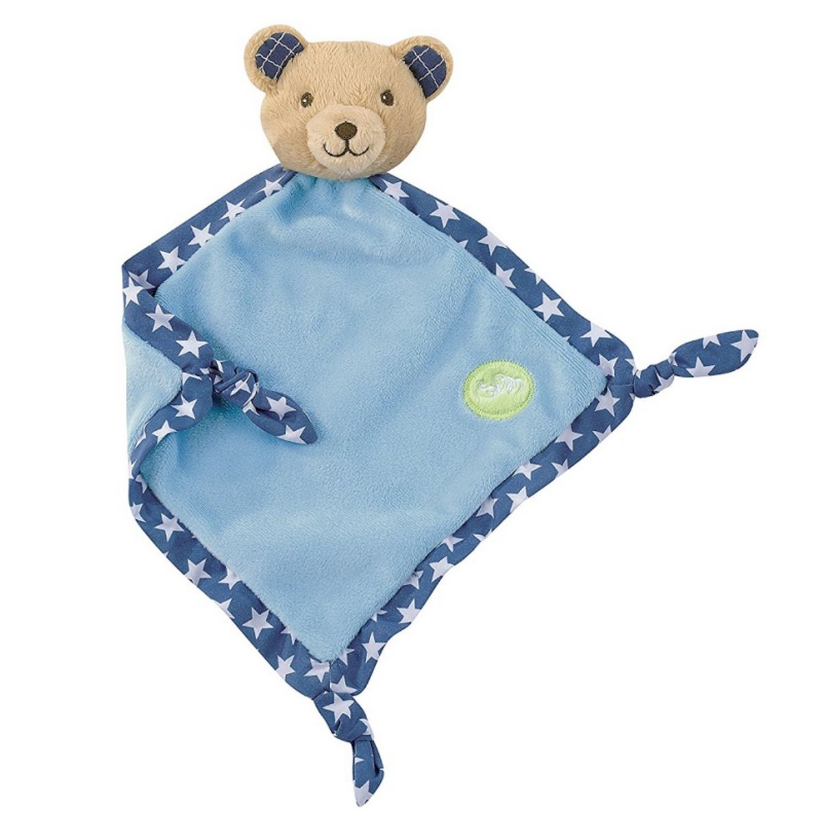 Doudou ours rock bleu 3 noeuds 30 cm