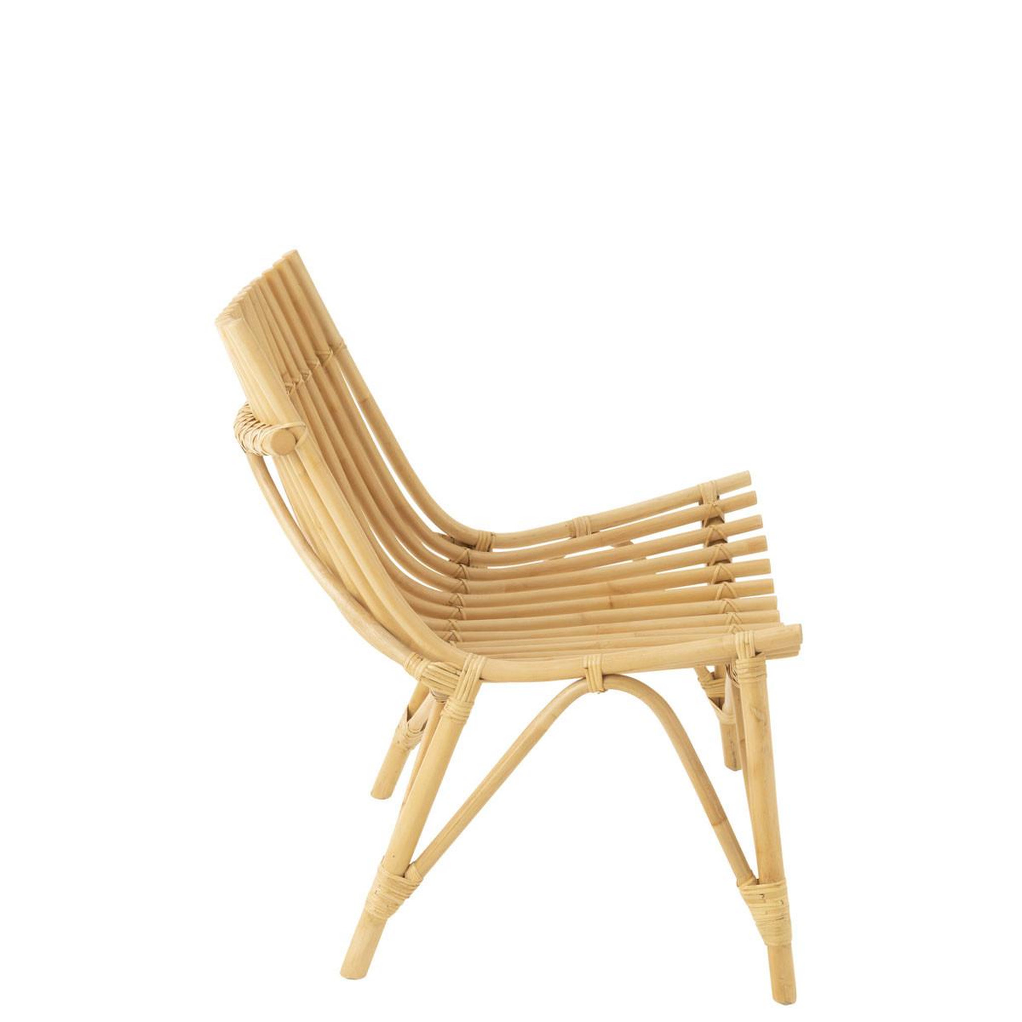 Voir la diapositive 4 : J-LINE Fauteuil Design en Rotin  Margery  84cm Naturel