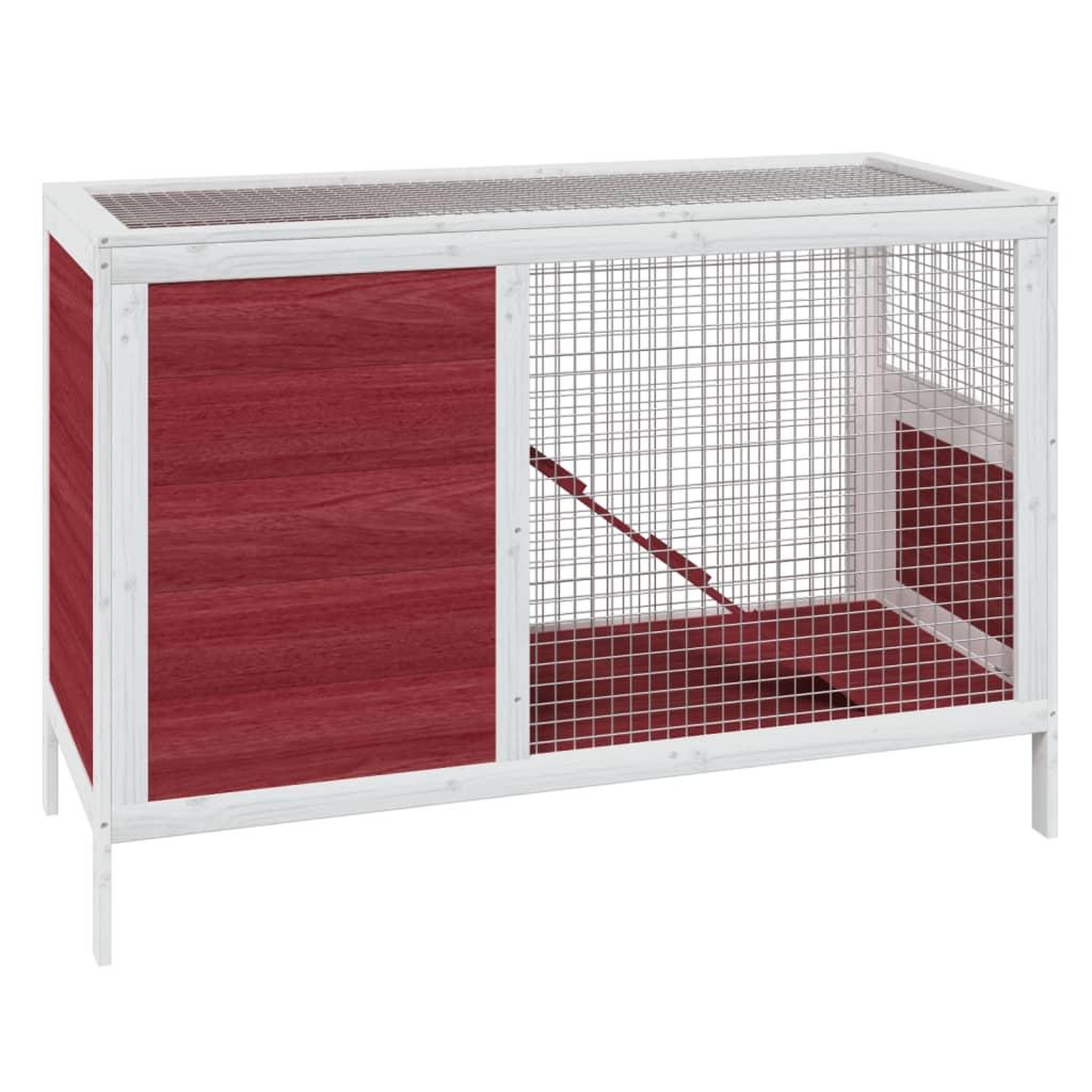 Voir la diapositive 2 : VIDAXL Clapier moka 103x44x69,5 cm bois de pin massif