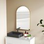 Voir la diapositive 4 : HOMCOM Miroir mural arqué 60 x 90 cm haute définition cadre alliage aluminium doré
