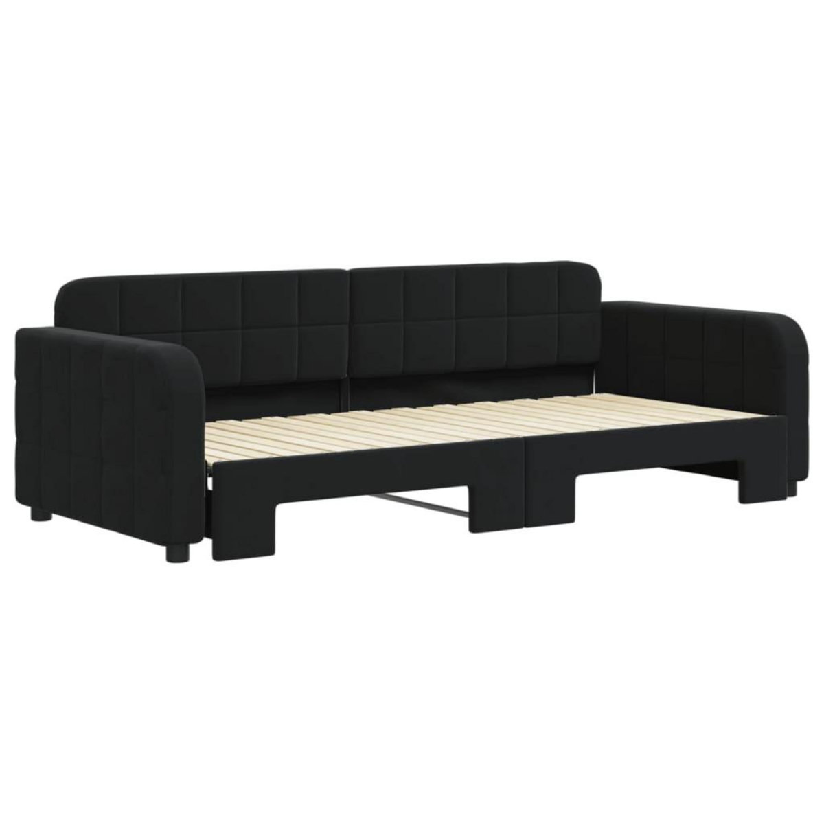 VIDAXL Lit de jour avec gigogne sans matelas noir 90x200 cm