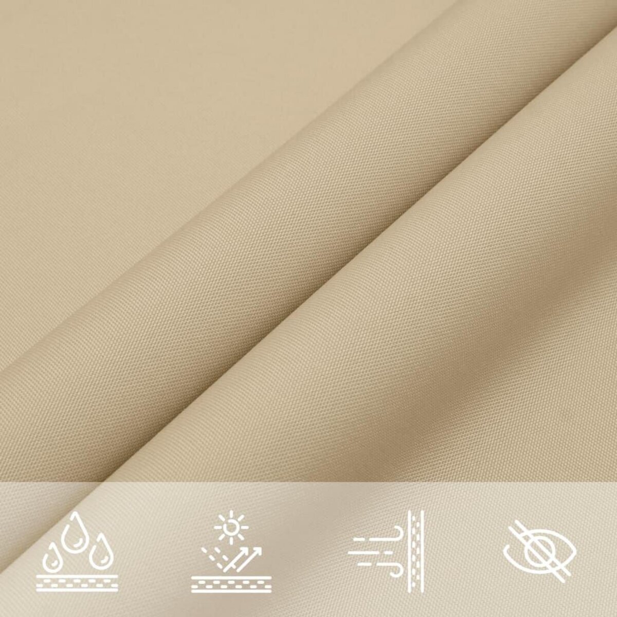 VIDAXL Voile de parasol tissu oxford triangulaire 4x4x5,8 m beige