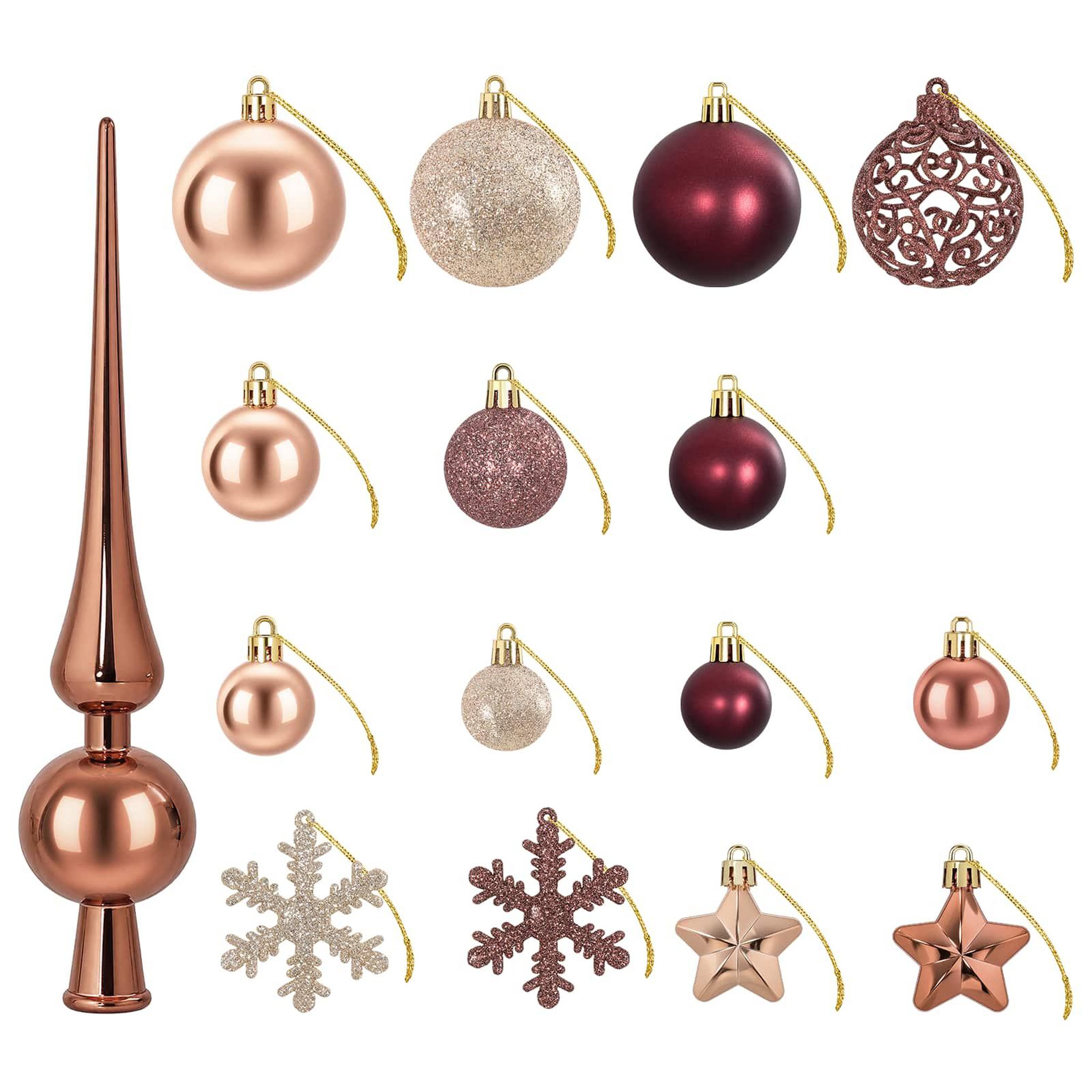 Voir la diapositive 5 : VIDAXL Ensemble de boules de Noël 111 pc Champagne et brun Diam. 6 cm